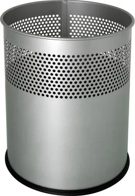Produktbild von helit Papierkorb H2515787 26x31,5cm 15l rund Metall aluminiumgrau