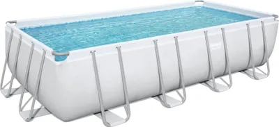 Produktbild von Bestway® Power Steel™ Frame Pool Komplett-Set mit Filterpumpe 549 x 274 x 122 cm , lichtgrau, eckig