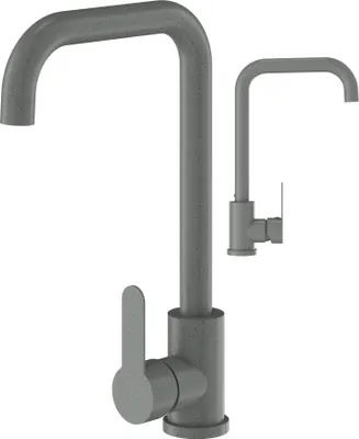 Produktbild von Granitan | STEEL - Küchenarmatur - 360° schwenkbar - Grau - Edelstahl - Keramikkopf
