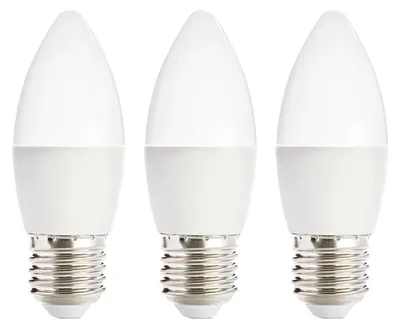 Productafbeelding van Kobi LED Kaarslamp C35 E27 Helder - 7W 600lm 6500K - Koudwit - Vervangt 53W - 3 stuks
