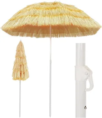Produktbild von Strandschirm, Sonnwnschirm, Sonnenschirm, Parasol, Ampelschirm, Natur 180 cm Hawaii Style