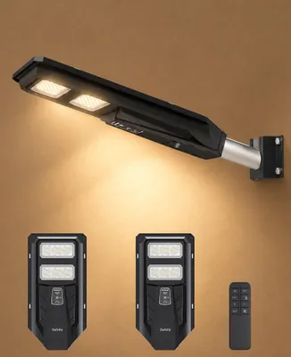 Solar-Straßenlaterne, 6500 K, 150 LEDs, IP67, schwarz