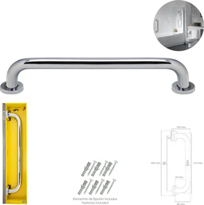 Immagine prodotto di Maniglia per doccia maurer cromo lucido ø 32 mm. Lunghezza 50 cm.