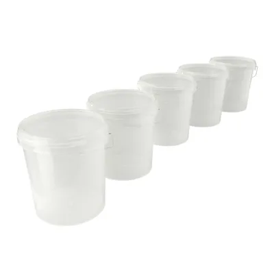 Produktbild von Eimer mit Deckel 16 L | Vorratseimer | Lebensmittelecht Natur | PP | 5 Stück