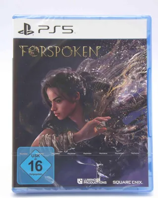 A PlayStation 5 game case for Forspoken, sealed in plastic.