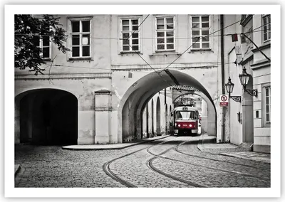 Produktbild von Poster - Poster ohne Rahmen - Tschechisch Straßenbahn Prag - 100x70 cm - Wand Bild - Wanddeko - Wandbilder - Kunstposter - Wandposter - Bilder - Kunstdruck - Wandbild - P2XAA100x70-4193