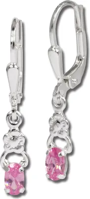 Produktbild von SilberDream Ohrhänger Damen Silber rosa Blümchen Zirkonia Ohrringe SDO535A