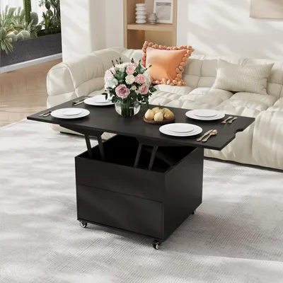 Produktbild von VOWNER Couchtisch Höhenverstellbar, 3-in-1-Multifunktions Wohnzimmer-Esstisch