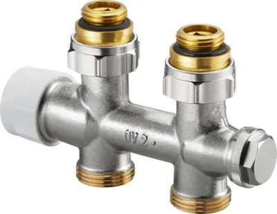 Produktbild von OV Zweirohrarmatur Multiblock T Durchgang, 1/2Z AGx3/4Z AG,