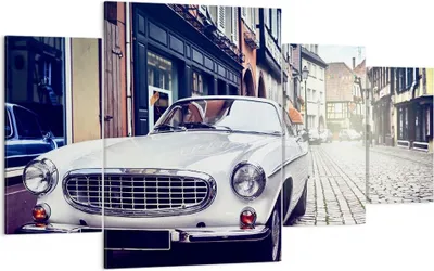 Produktbild von Bild auf Leinwand - Leinwandbild - Auto Straße Haus - 160x90cm - Wand Bild - Wanddeko - Wandbilder - Leinwanddruck - Bilder - Kunstdruck - Wanddekoration - Leinwand bilder - Wandkunst - DL160x90-3677