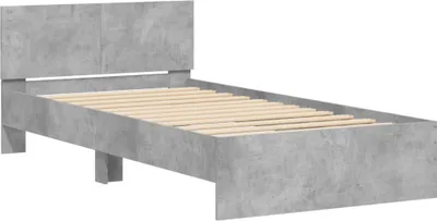 Produktbild von Bettgestell mit Kopfteil Betongrau 100x200 cm Holzwerkstoff