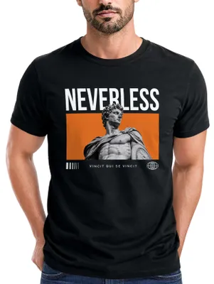 Produktbild von Herren T-Shirt Frontprint - Design - Baumwollshirt Männer Fashion Streetstyle Slim Fit Neverless®, KI-generiertes Bild