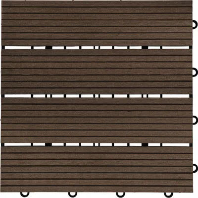 Produktbild von HOME DELUXE - WPC Klickfliese BAVARO - Dunkelbraun - 9 m² - 11 Fliesen á 30 x 30 cm I Klickfliese Terrassenfliese Balkonfliese