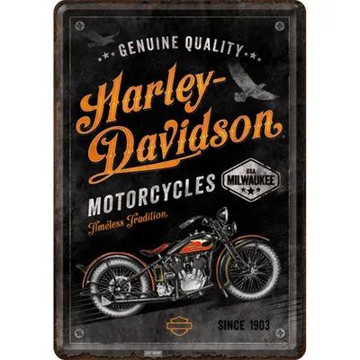 Image de Nostalgic-Art - Carte postale en étain - Harley-Davidson - Harley-Davidson Timeless Tradition
