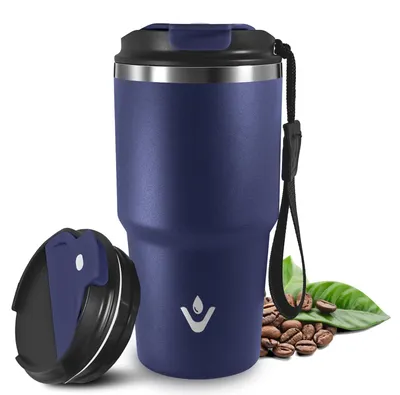 Imagen del producto de Taza térmica aislada al vacío, de 20 oz, ideal para llevar, mantiene el hielo frío durante 8 horas / mantiene caliente durante 6 horas