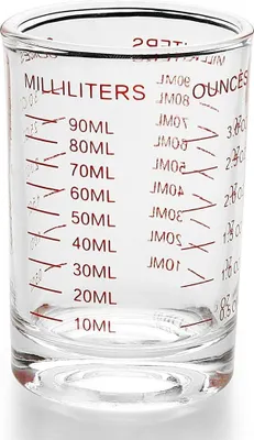 Produktbild von Messbecher Shotglas mit Skala, Messbecher klein 90ml Espresso Schnapsgl?ser Cocktail Shot Glas fš¹r Flš¹ssigkeiten/TrockenstoffeSchnapsgl?sert (Rot)