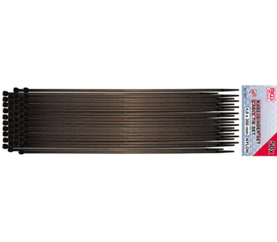 Immagine prodotto di Kraftmann 80877 Assortimento di fascette per cavi 50 pezzi nero, lunghezza 350 mm