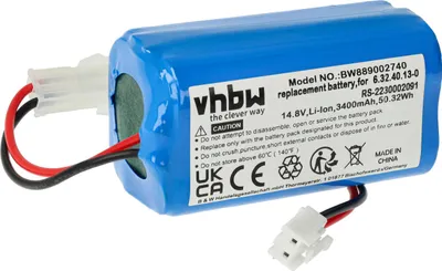 Produktbild von vhbw Akku Ersatz für Rowenta RS-2230002091 für Saugroboter (3400 mAh, 14,8 V, Li-Ion, ohne Gehäuse)