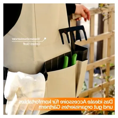 Produktbild von Arbeits- und Garten-Schürze, verstellbare Größe, 14 Taschen - Oxford-Gewebe