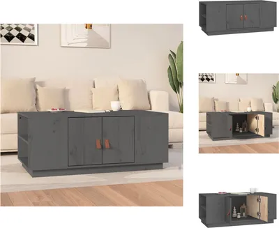 Produktbild von vidaXL Couchtisch Grau 100x50x41 cm Massivholz Kiefer -  Couchtische