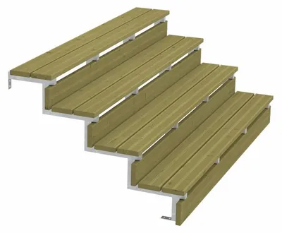 Produktbild von Plus Außentreppe Kiefer/Feuerverzinkt 4 Stufen 180 cm breit