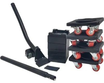 Productafbeelding van MAGMA | Set meubeltransportrollers, zware meubelheber met verlengstang en 4 meubelrollers, 360 graden draaiende wielen, draagvermogen 400 kg, meubeltransportset