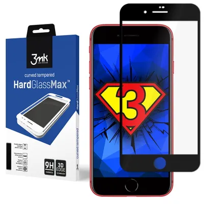 Produktbild von 3mk Display Gehärtetes Glas HardGlass Max für iPhone 7 Plus  0,3mm 9H