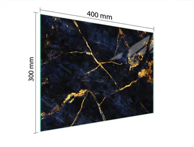 Produktbild von Schneidebrett Herdabdeckplatte Multiglasschneidplatte 40x30 cm Marmor Golden
