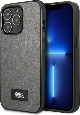 Obrázek produktu pro Karl Lagerfeld Klhcp13Xsfmp2Dg Pevný Obal Iphone 13 Pro Max 6,7" Stříbrný/Stříbrný Saffiano Plaque