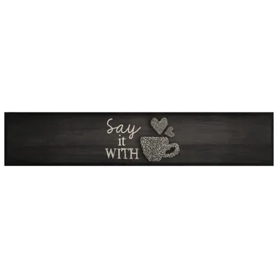 Produktbild von vidaXL Küchenteppich Waschbar Tasse Schwarz 60x300 cm Samt
