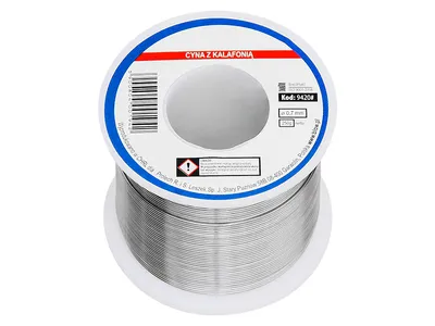 Zdjęcie produktu dla Cyn z kalafuną Ø0,7 mm 250 g SW0,7/250 (Sn60/Pb40)