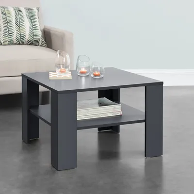 Immagine prodotto di Tavolino In And OutdoorMatch Greyson - Quadrato - 60x60x40 cm - Grigio scuro - Truciolare - Design moderno