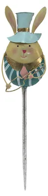 Zdjęcie produktu dla Clayre & Eef Garden Spieá Rabbit 18x74 cm niebieski metalowy