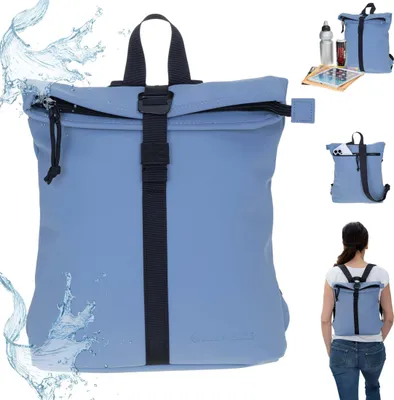 Produktbild von Rucksack Damen New Rebels Mart Fashion small medium Damenrucksack Handtaschenrucksack Handtasche Daypack Büro Freizeit Freizeitrucksack klein 511255 28 Hellblau Schwarz + Bagboom Schlüsseletui