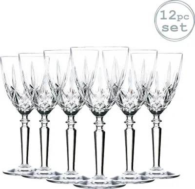 Produktbild von RCR Kristall Orchestra Cut Glass Weingläser Kelche Set - 290ml - Packung mit 12
