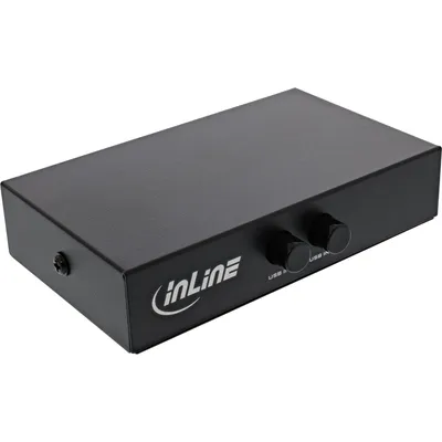 Produktbild von InLine USB 2.0 Umschalter manuell, USB-A Gerät an 2 Computer, 75 mm, 115 mm, 25 mm, 128 g, 75 x 115 x 25 mm, 90 mm