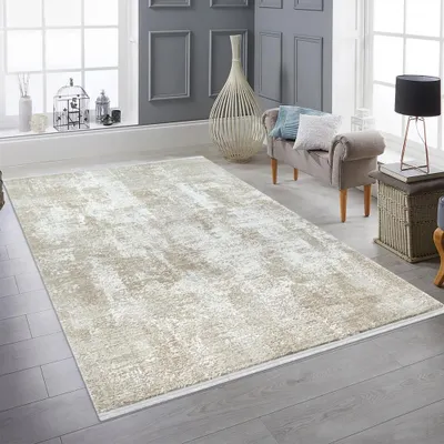 Produktbild von Teppich Vintage Look weich modern Wohnzimmer Beige Größe - 200 x 290 cm
