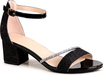 Produktbild von topschuhe24 2577 Damen Glitzer Riemchen Sandaletten Pumps, Farbe:Schwarz, Größe:36 EU