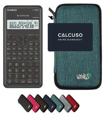 Produktbild von Casio fx-82MS 2nd edition inkl. WYNGS Schutztasche Türkis - Wissenschaftlicher Taschenrechner - Basic Set