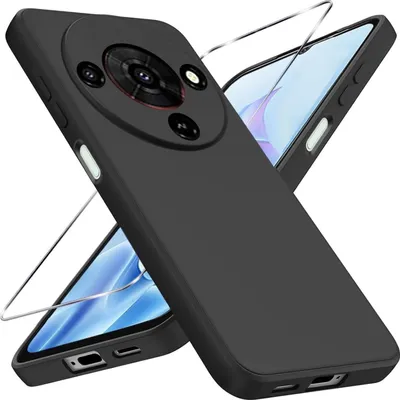 Produktbild von Für ZTE Blade A76 5G Silikon TPU Schutz Handy Hülle Schwarz + 9H Hart Glas
