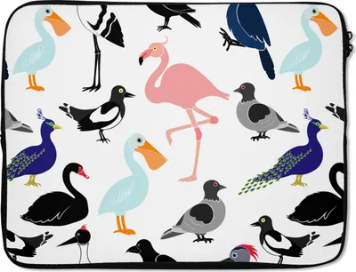 Produktbild von MuchoWow® Laptop Hülle 15 Zoll Muster - Vogel - Flamingo Laptoptasche - Laptoptasche - Sleeve - Rundum-Schutz