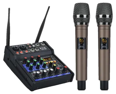 Zdjęcie produktu dla Mikser audio, mikrofon bezprzewodowy UHF, łączność Bluetooth i USB