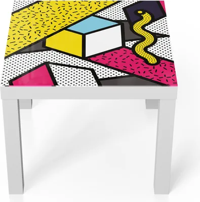 Produktbild von DEQORI Couchtisch 55x55 cm Weiß 'Geometrie in Farbe' Glas Beistelltisch Glastisch modern