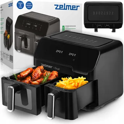 Zdjęcie produktu dla Frytkownica Beztłuszczowa 2700W 9L Dual Zelmer Z 8 Programami I 2 Komorami