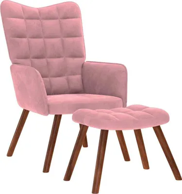Produktbild von Relaxsessel mit Hocker Rosa Samt