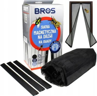 Productafbeelding van Zwart muggengaas voor deuren, ter bescherming tegen insecten, afmetingen 100x220 cm