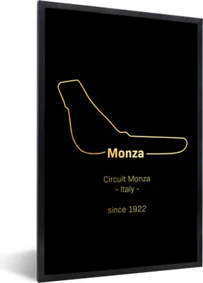 Produktbild von MuchoWow® Gerahmtes Poster Monza - Formel 1 - Rennstrecke 60x90 cm - Poster mit Schwarzem Bilderrahmen Wandposter Rahmen Foto Bilder - Kunst