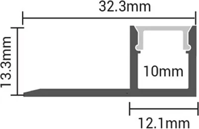 Produktbild von 2 Meter Alu Profile Alu Schiene Rigips Trockenbau Profil Abdeckung Kanal System für LED-Streifen Profil U