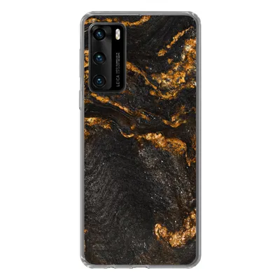 Produktbild von MuchoWow® Handyhülle Schutzhülle Hülle für Huawei P40 Marmor - Limette - Schwarz - Gold - Marmoroptik - Luxus Silikon Softcase Handy Hülle - Handytasche