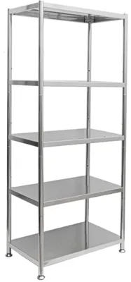 Produktbild von Edelstahl Regal bis 200kg - 5 Ebenen Schwerlastregal 74x41x140 Metallregal Küche